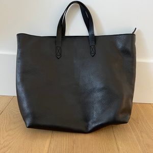 Madewell ziptop transport tote black NWT
